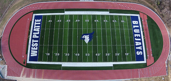 West Platte High School synthetic turf football field built by Midwest Synthetic Turf Professionals.