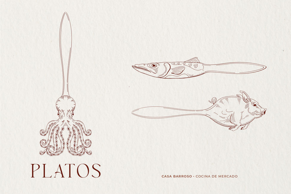 Ilustraciones lúdicas relacionadas a comida