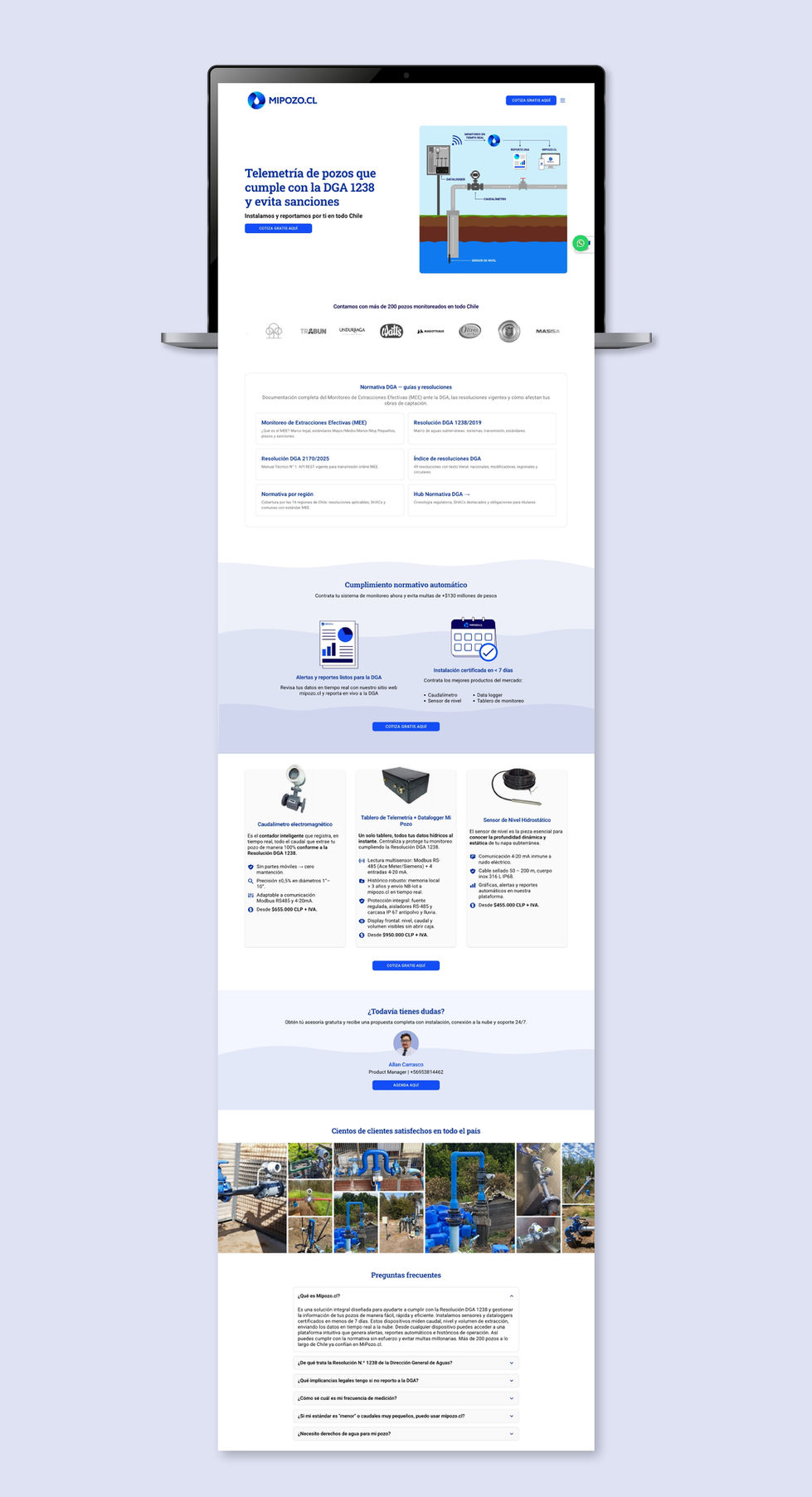 Landing page responsive mi pozo con Figma
