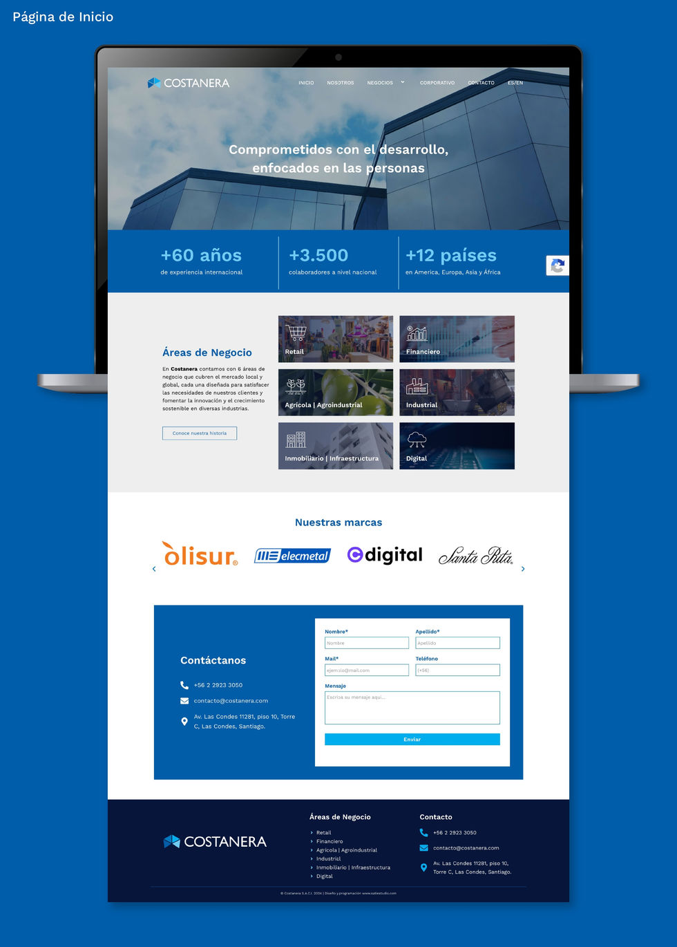 Diseño web ux/ui para Costanera, Conglomerado en Chile