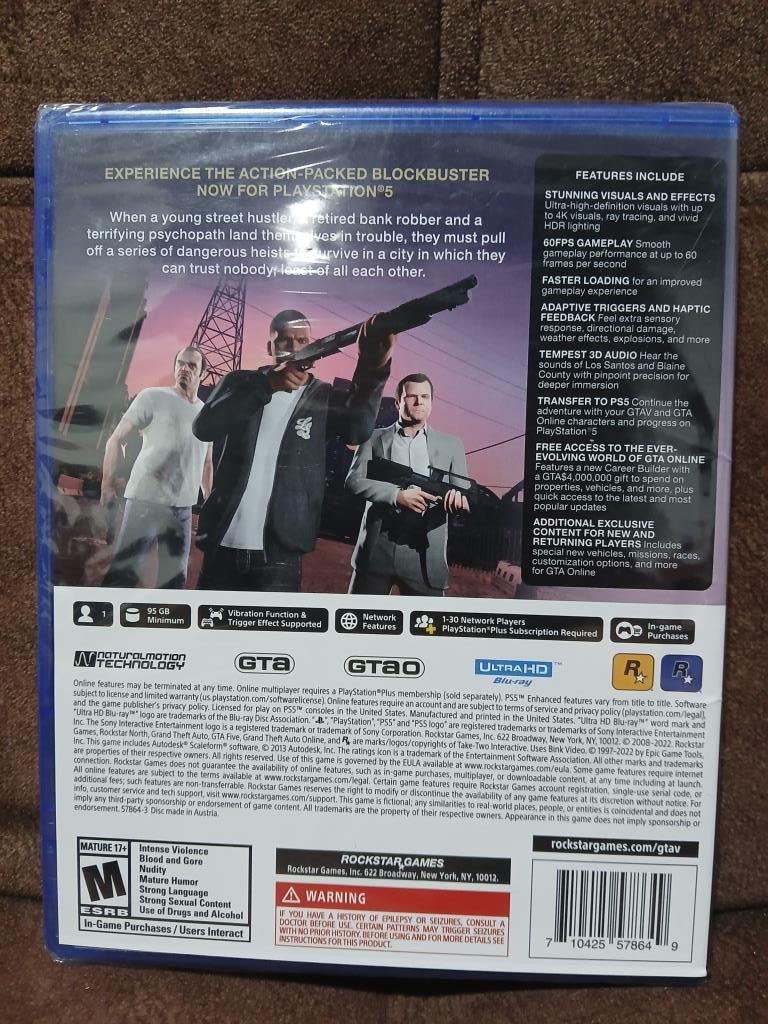 Miniatura: Gta 5 Grand Theft Auto 5 Playstation 5 PS5, Físico
