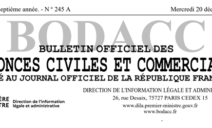PUBLICATION DES SAUVEGARDES AU BODACC ET DATE BUTOIR DE DECLARATION DES CREANCES FIXEE AU 19 FEVRIER 2024