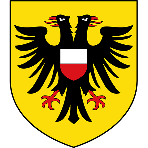 Wappen von Lübeck mit rot-weißem Schild und Doppeladler – zeigt die traditionsreiche Präsenz der apoFinanz in der Hansestadt und die nachhaltige Beratung für medizinische Fachberufe.