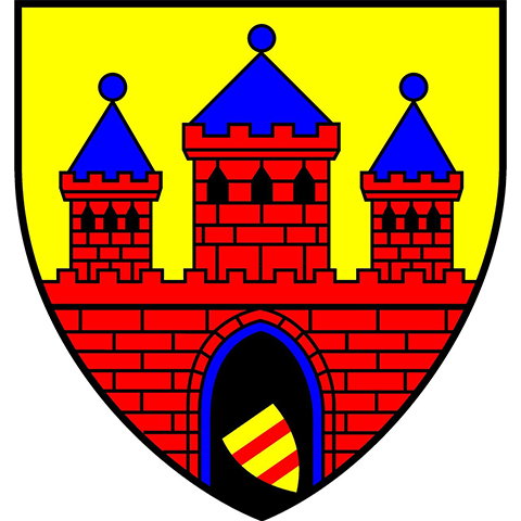 Wappen von Oldenburg mit goldenem Kreuz auf blauem Schild – steht für die apoFinanz-Beratung im Nordwesten Niedersachsens und die persönliche Finanzstrategie für Heilberufe in der Region.