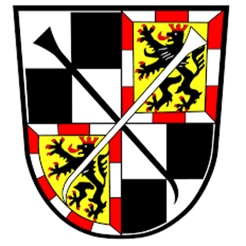 Wappen von Bayreuth mit rotem Löwen und blauen Balken auf goldenem Schild – steht für die apoFinanz-Beratung in Oberfranken und die persönliche Unterstützung von Heilberufen in einer kultur- und universitätsgeprägten Stadt.