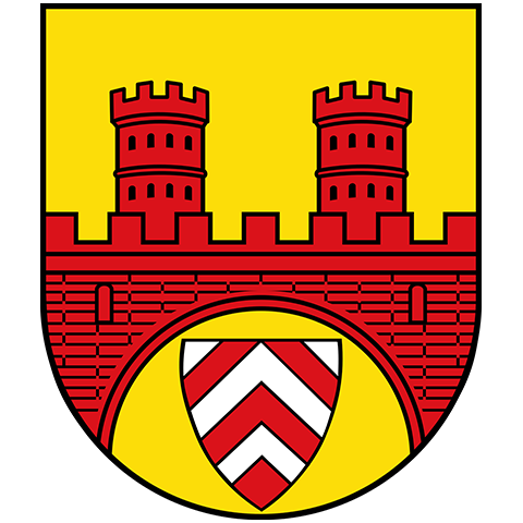 Stadtwappen von Bielefeld mit stilisierter Burg und rotem Schild – steht für die regionale apoFinanz-Beratung für Heilberufe in Ostwestfalen-Lippe mit Fokus auf persönliche Betreuung und Praxisaufbau.