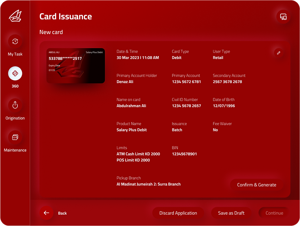 Redesigned Bank Teller Screen