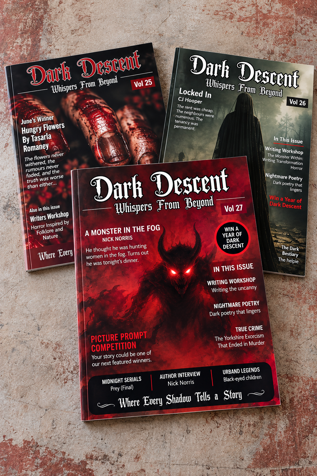 Dark Descent Magazine Bundle – Volumes 25–27