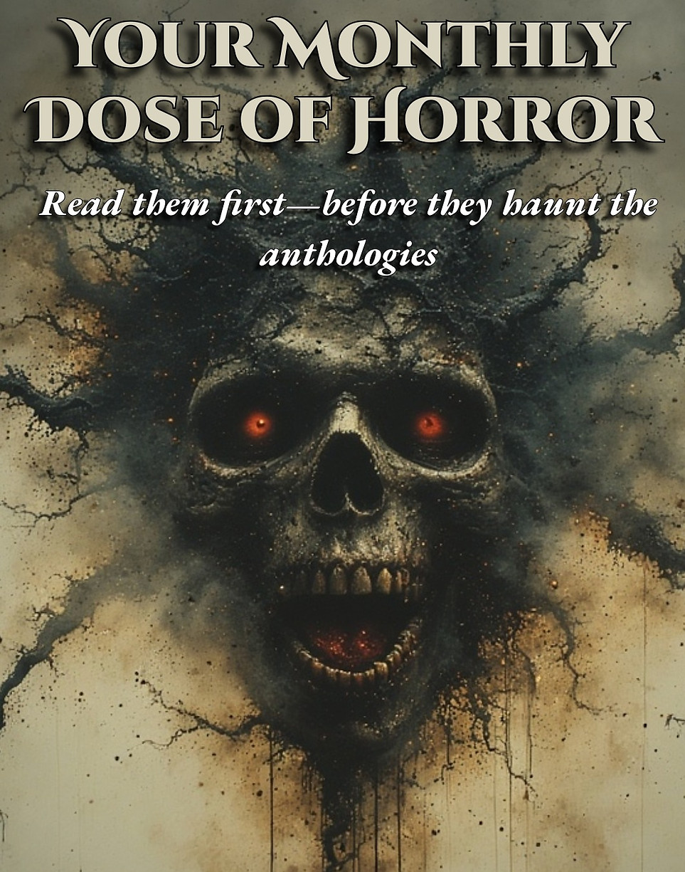 Close-up skull with eerie shadows – horror book imagery Dark Holme Publishing