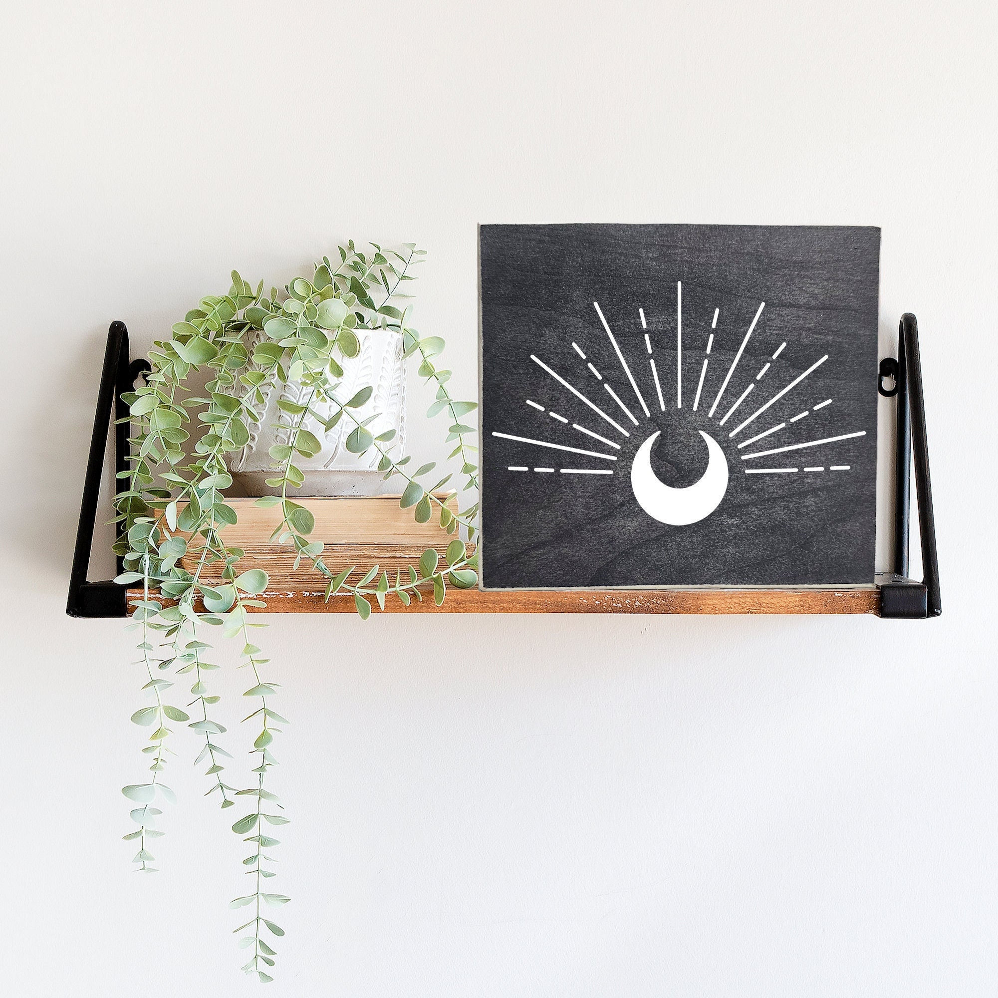 Moon Boho Lunar Mystical Boho Wall Decor Boho Sign Boho Chic Decor Boho Black Wa