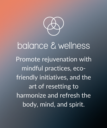 Work Life Balance & Wellness Retreats: Promote rejuvenation with mindful practices, eco-friendly initiatives, and the art of resetting to harmonize and refresh the body, mind, and spirit.
