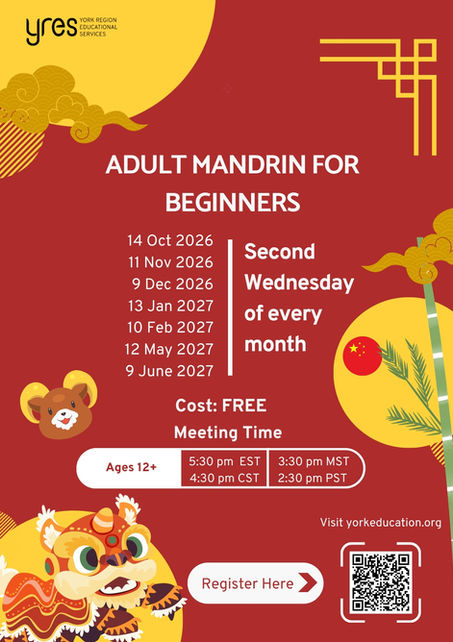 Adult Mandarin for Beginners Flyer