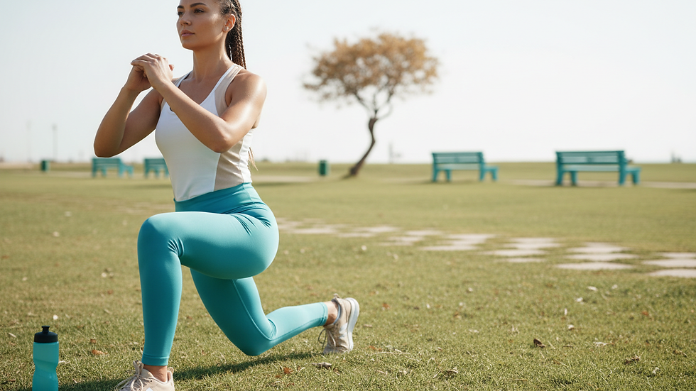 Primer plano de una persona haciendo ejercicio al aire libre en un parque