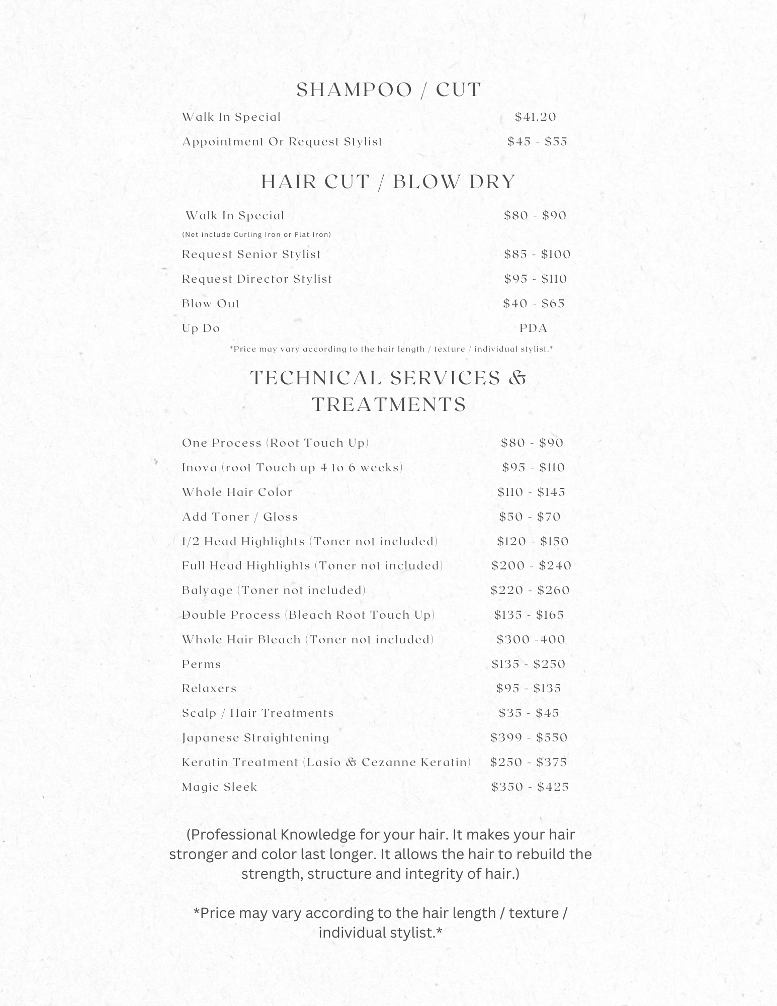 Excel Hair Salon work 1