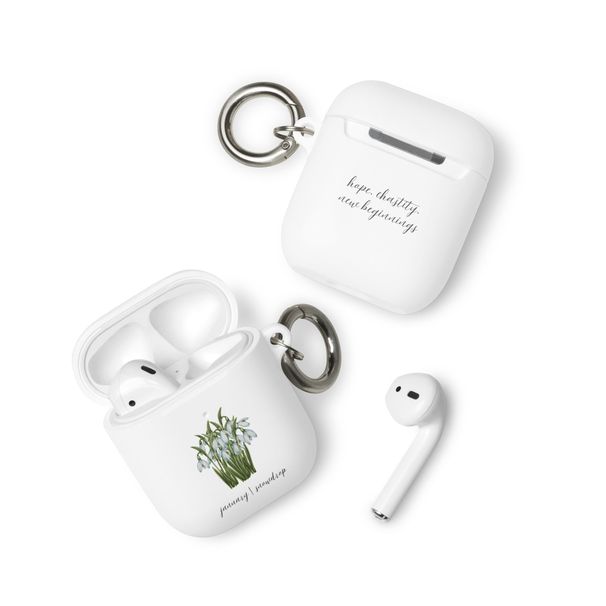January Flower--Snowdrops | Rubber Case for AirPods®