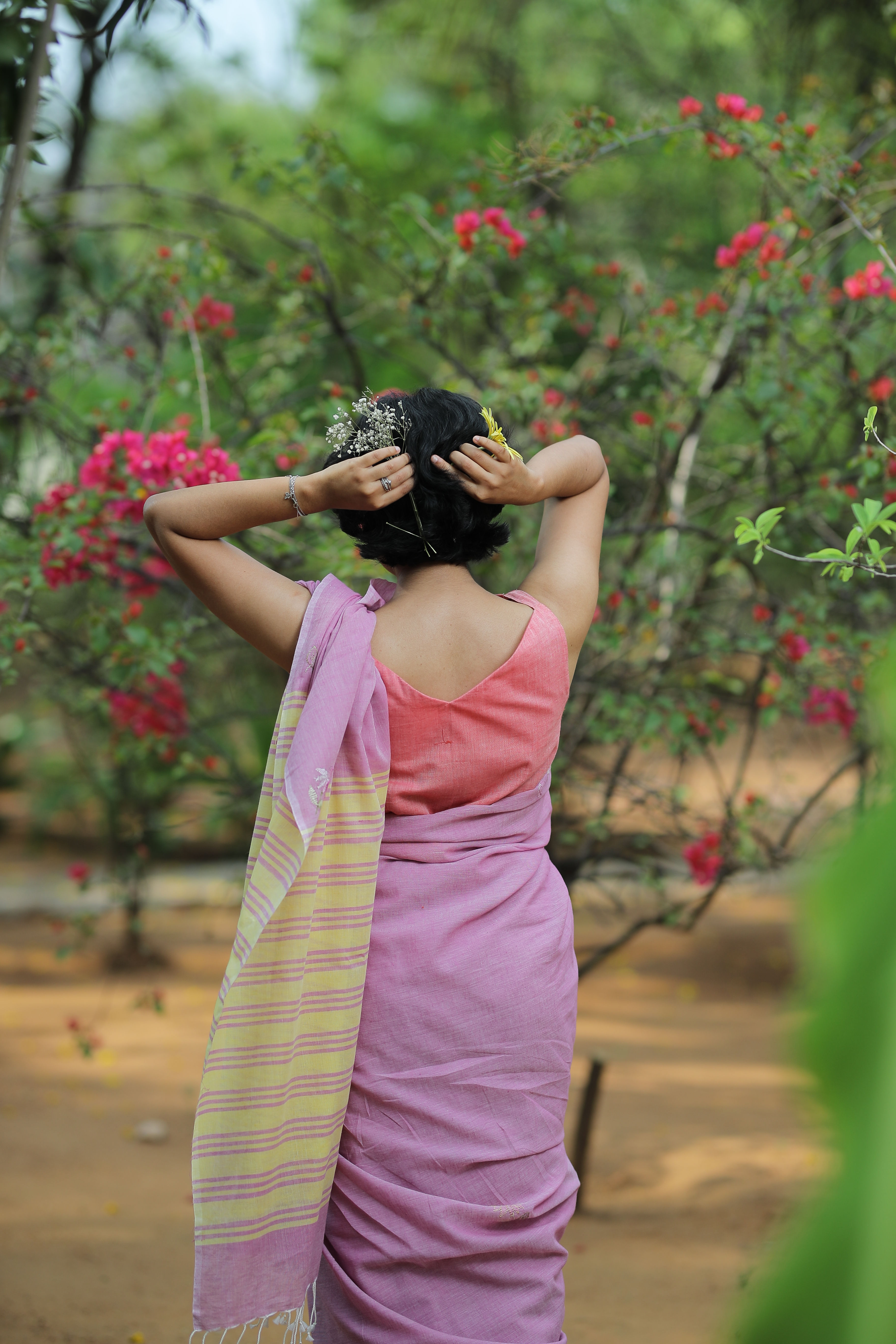 Just Lavender Handloom Cotton Sari