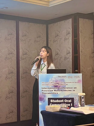恭喜郭珈菱同學參加2025臺灣奈米生醫學會年會暨國際研討會發表演說榮獲Best Student Oral Presentation – 1st Prize