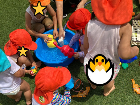 水遊びが始まりました。