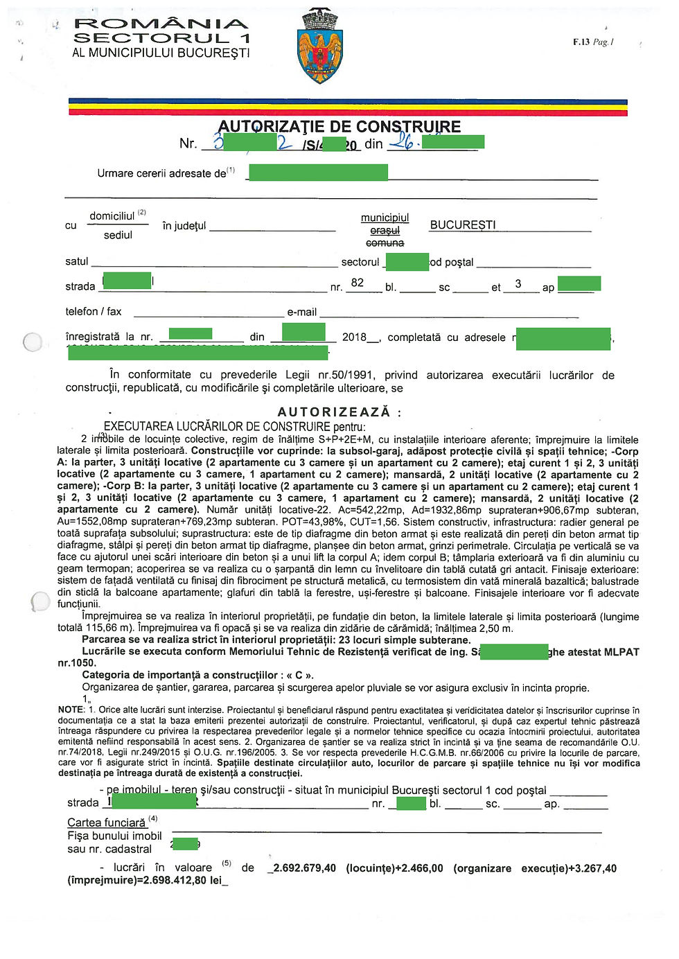 exemplu autorizatie de construire