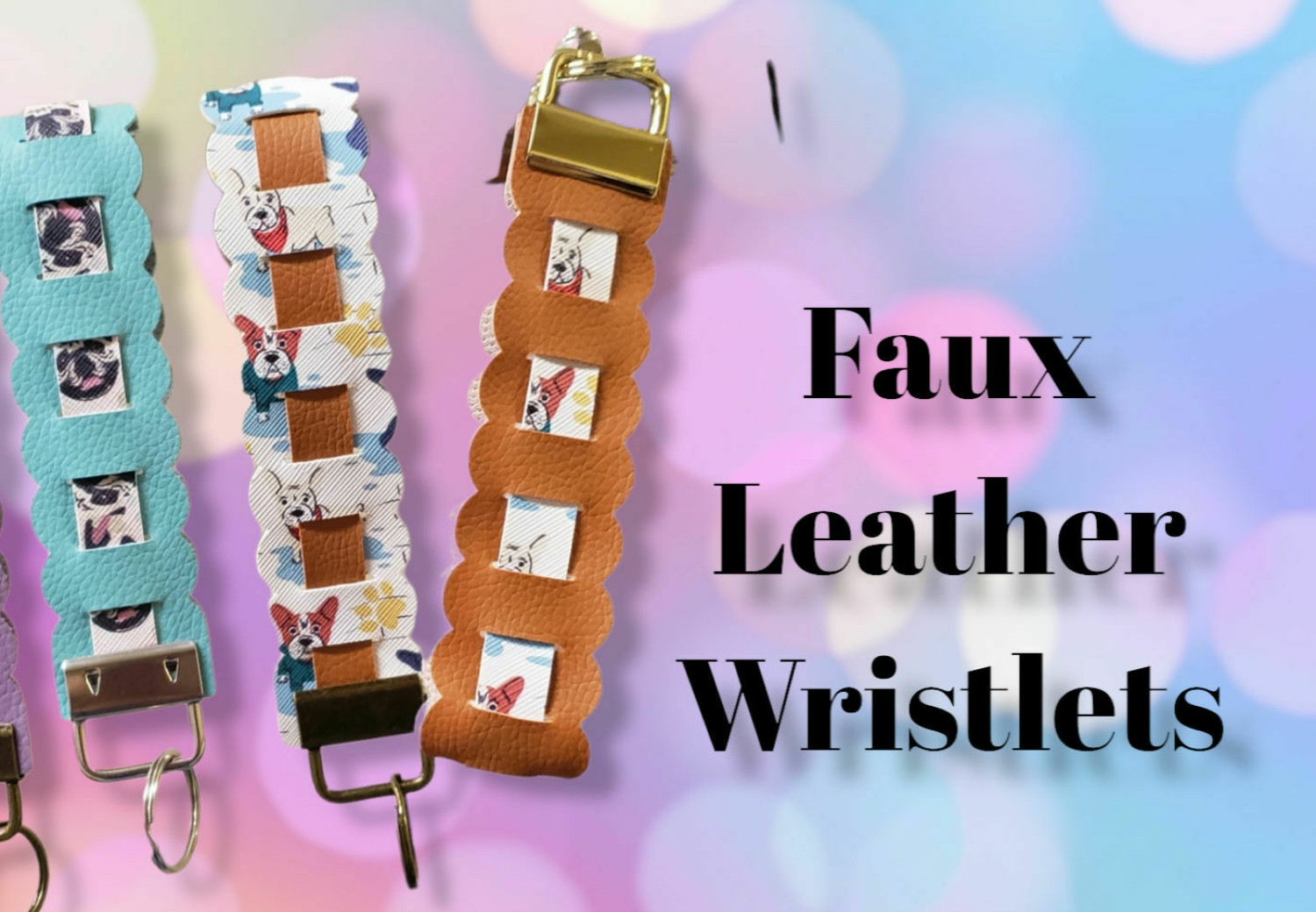 Faux Leather Wristlets with Tassle