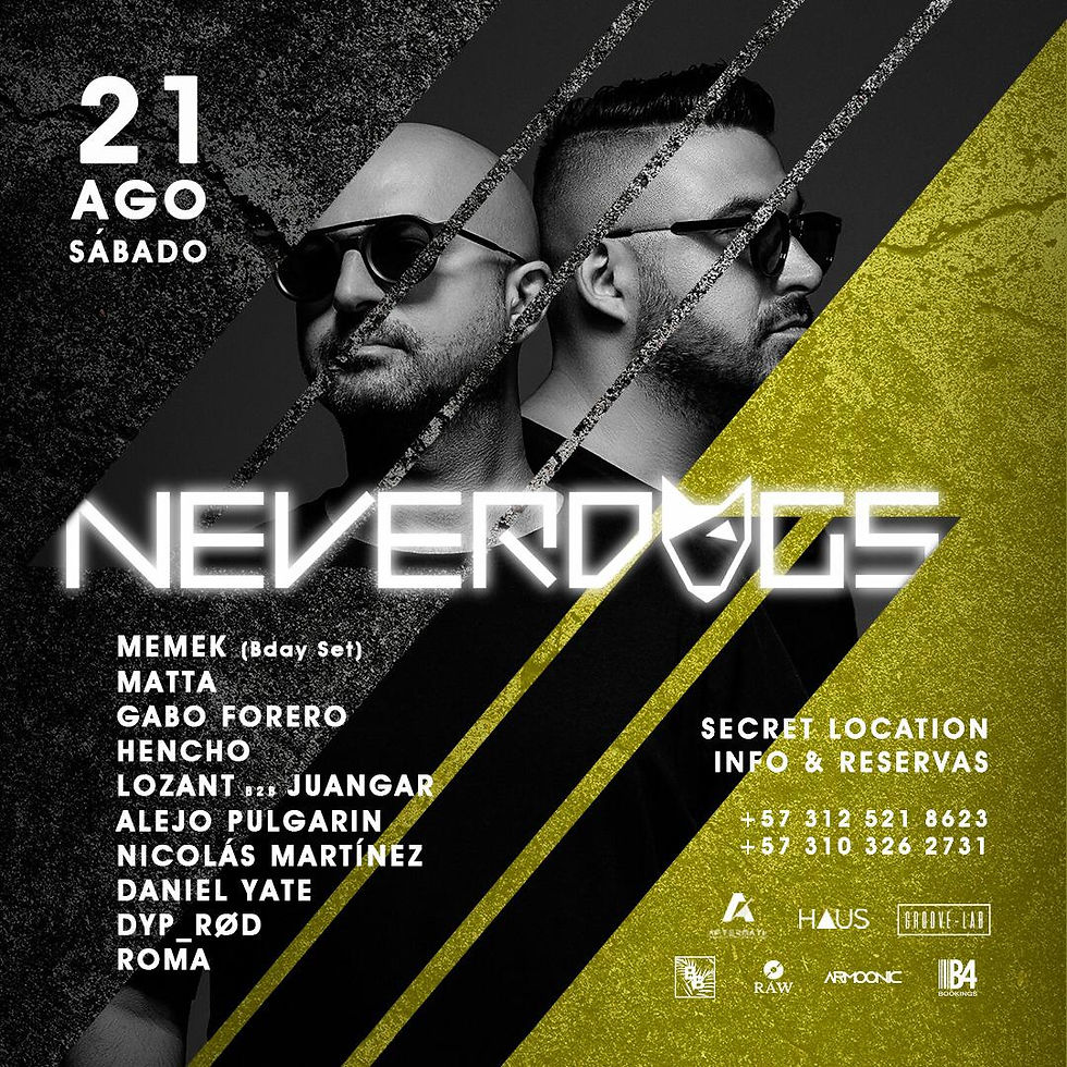 NEVERDOGS - BOGOTÁ - GENERAL 45 - VIP 100K