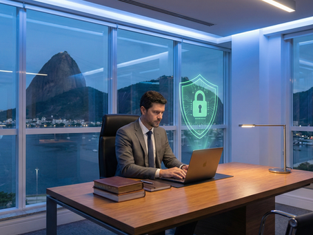 Advogado no Rio de Janeiro usando notebook seguro com suporte de TI especializado