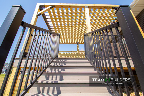 Custom pergola on top of deck in Cedar Falls, IA