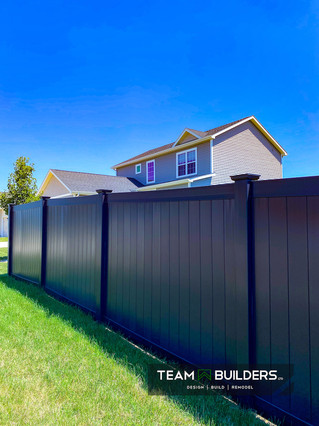 Black vinyl privacy fence in Cedar Falls, IA
