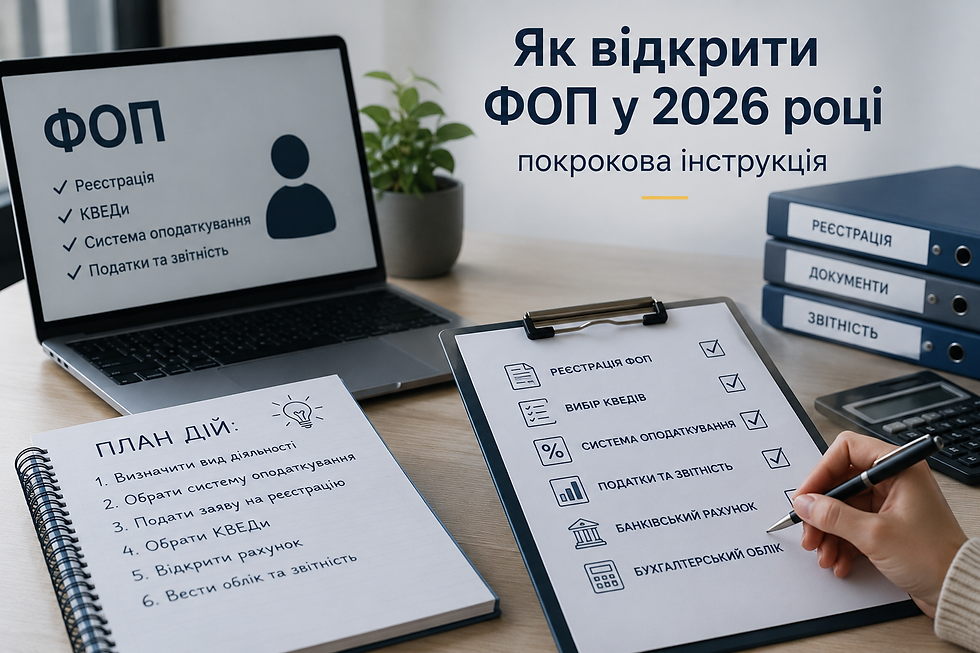Як відкрити ФОП у 2026 році: покрокова інструкція з реєстрації та вибору системи оподаткування.