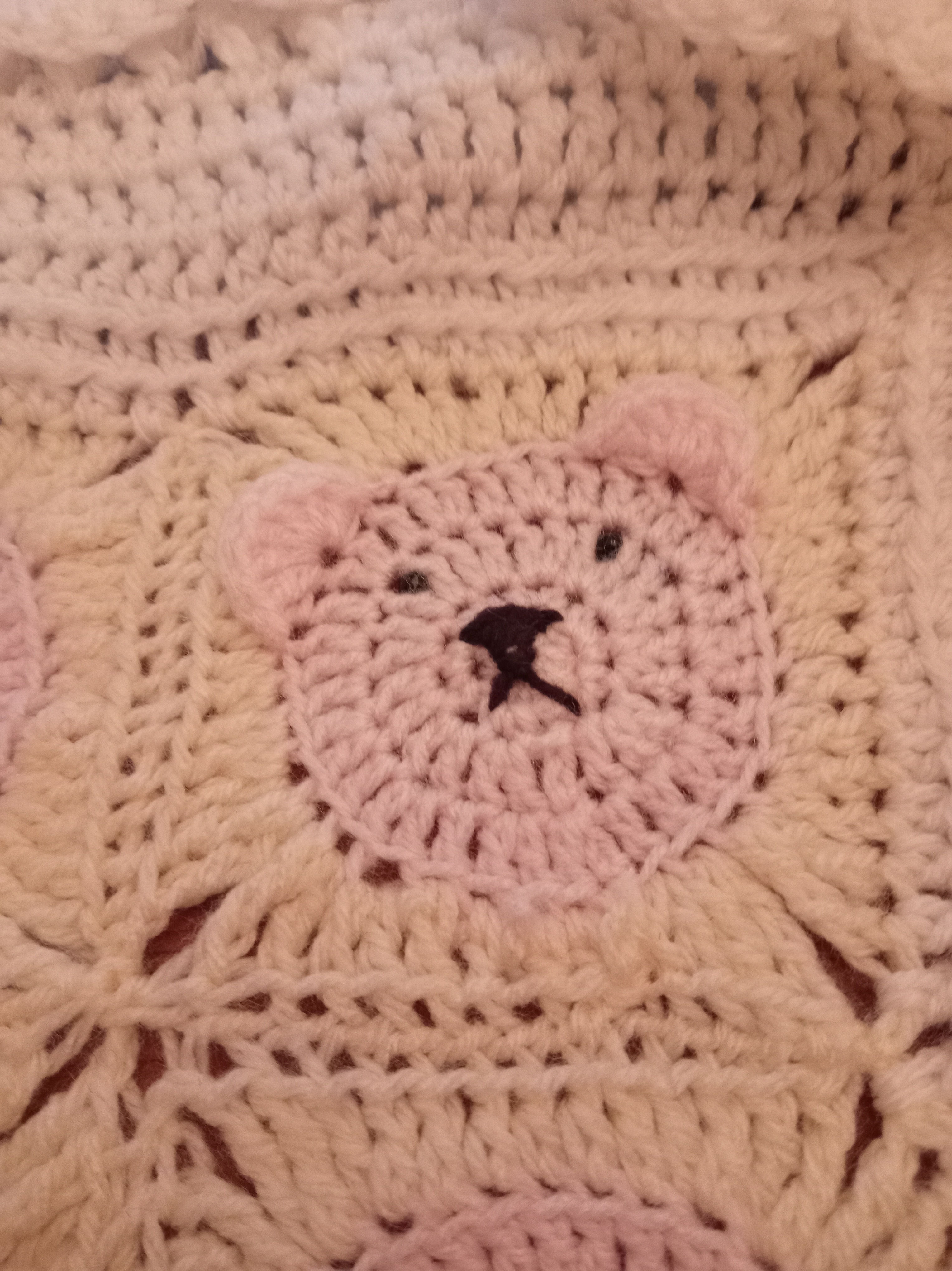 Pink Bear Baby Stroller Blanket