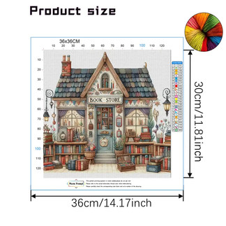 Bookstore pattern cross stitch painting kit