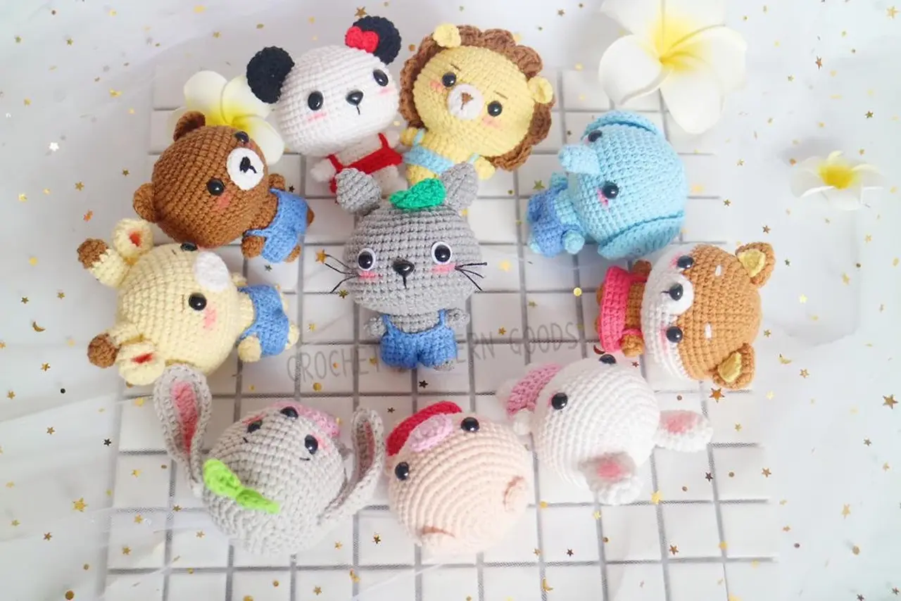 Zoo Animals Crochet Doll Keychain