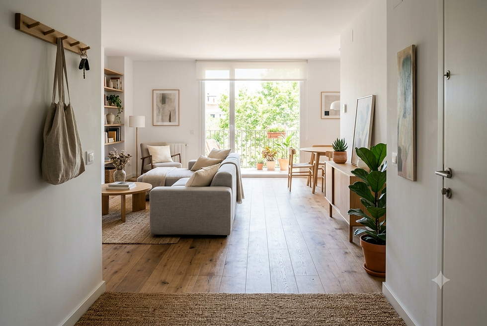 Salón con buena distribución de una casa y circulación libre desde la entrada, 2026