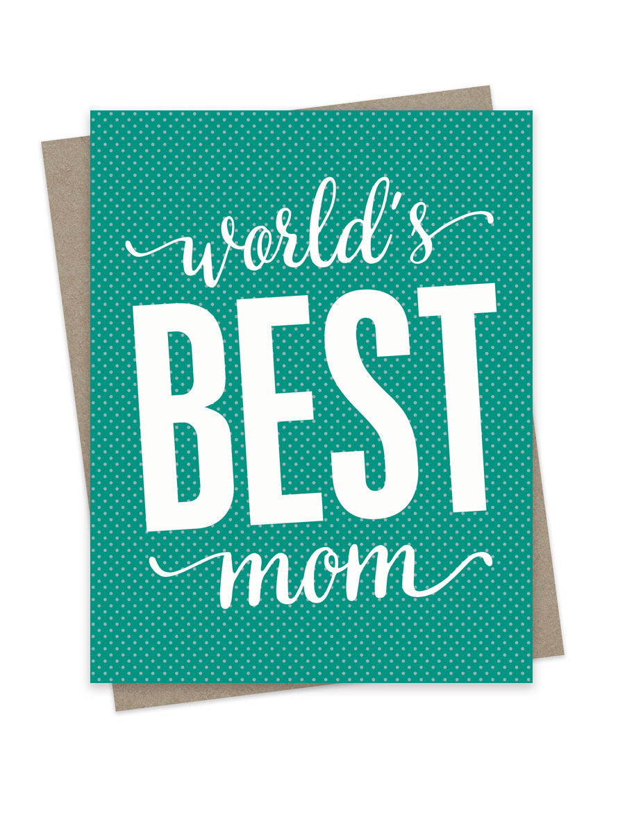 World's Best Mom Teal Dots