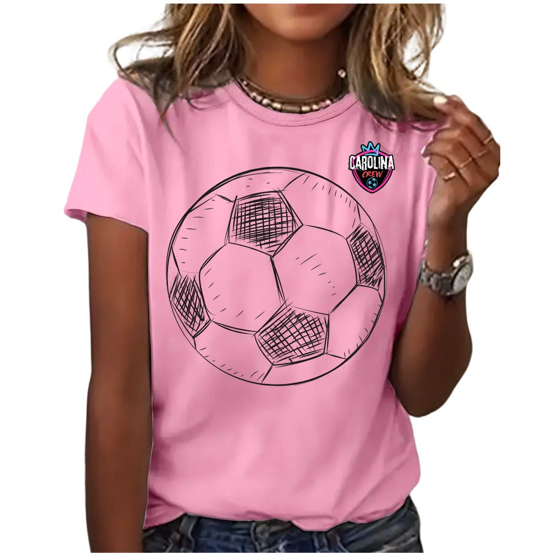 Carolina Crew Pink Soccer Ball Tee
