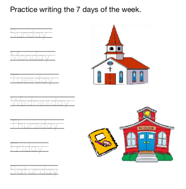 7DaysoftheWeekWritingSheet