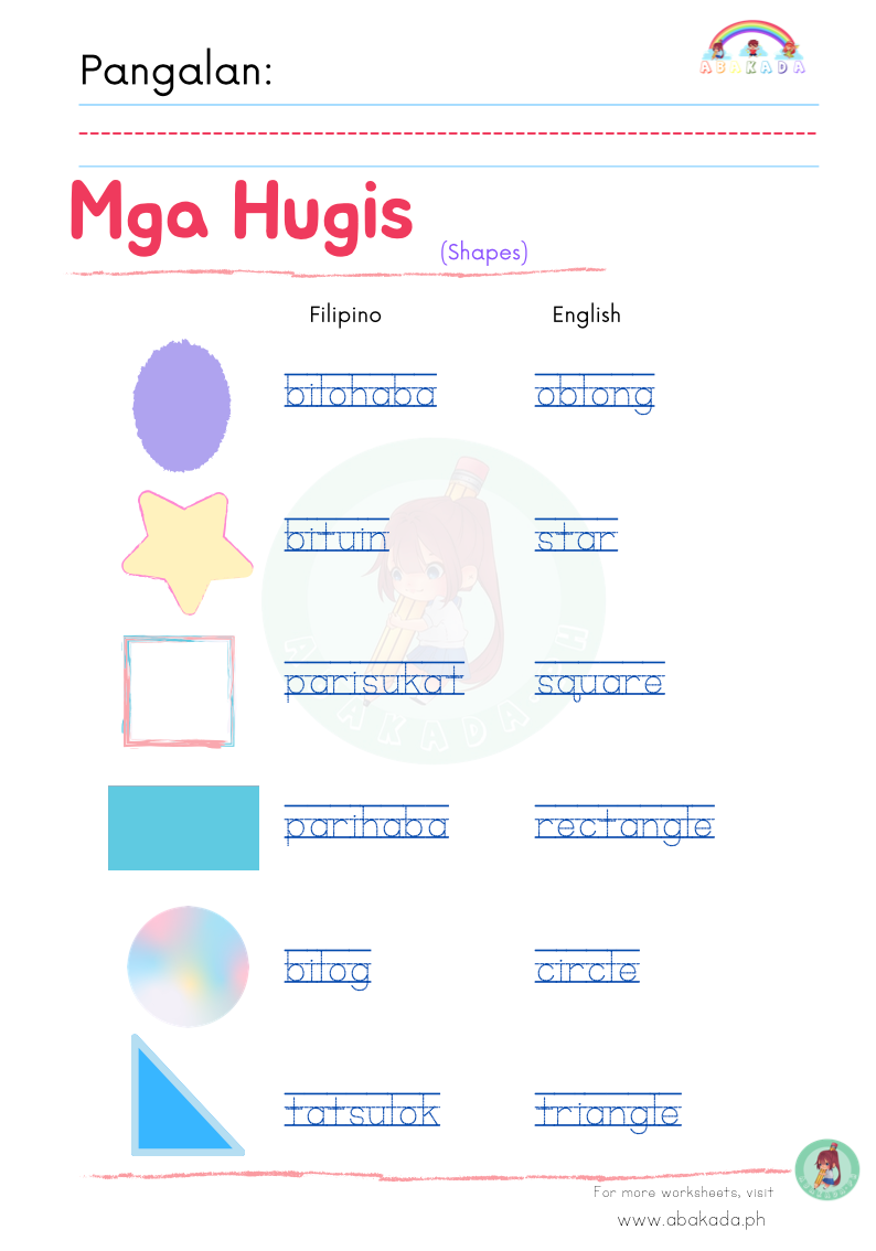 Hugis Pattern Mga Hugis Worksheet 3|Filipino math Worksheets