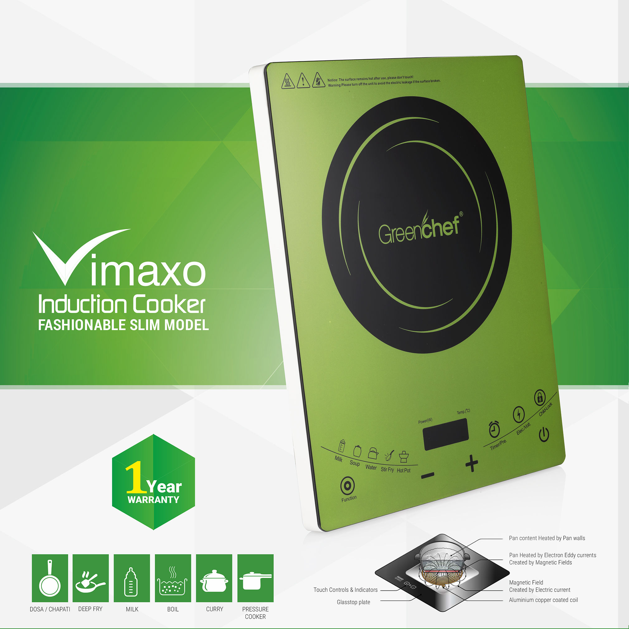 Greenchef Induction Cook Top - Vimaxo Green