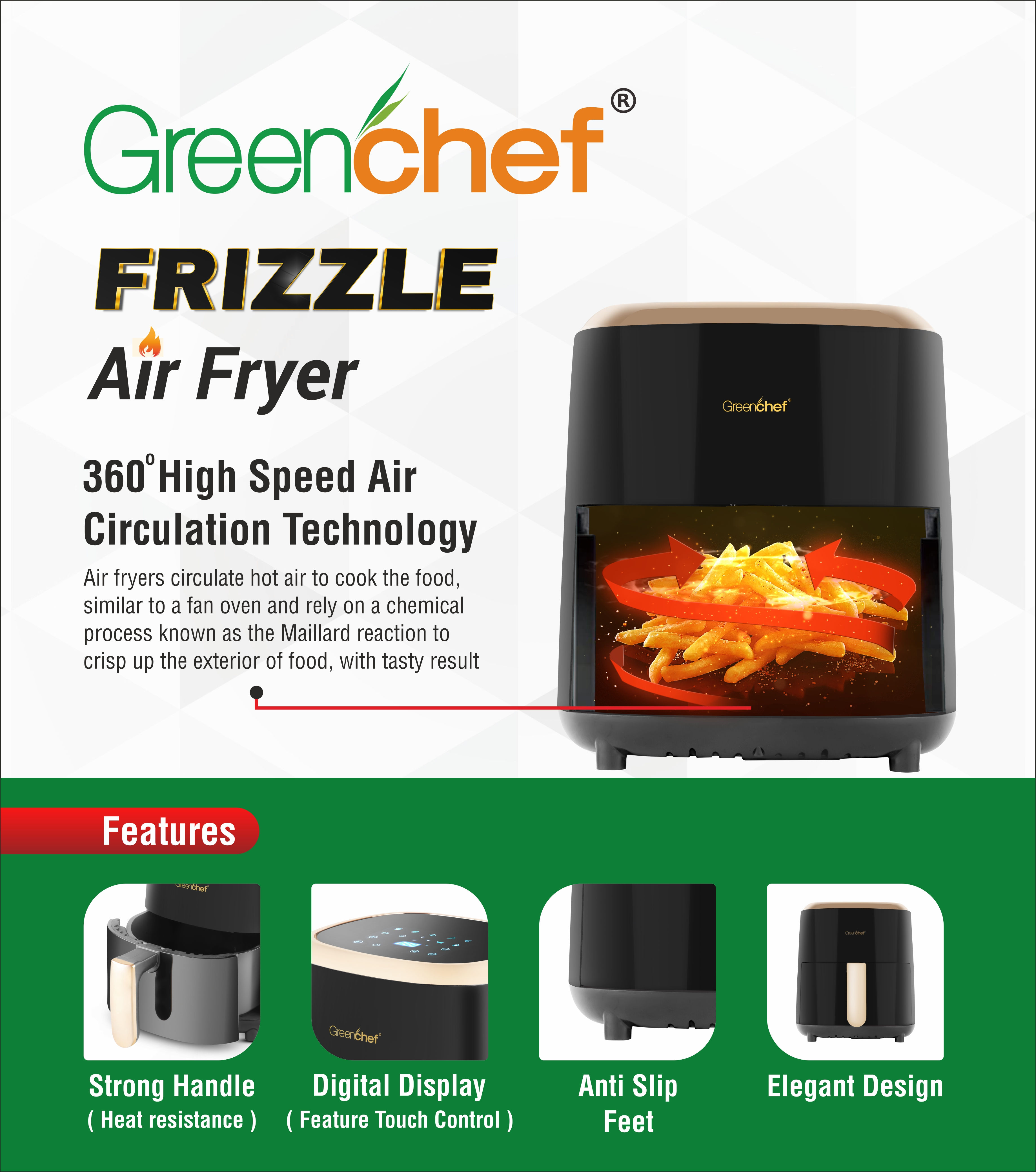 Greenchef Digital Air Fryer - Frizzle