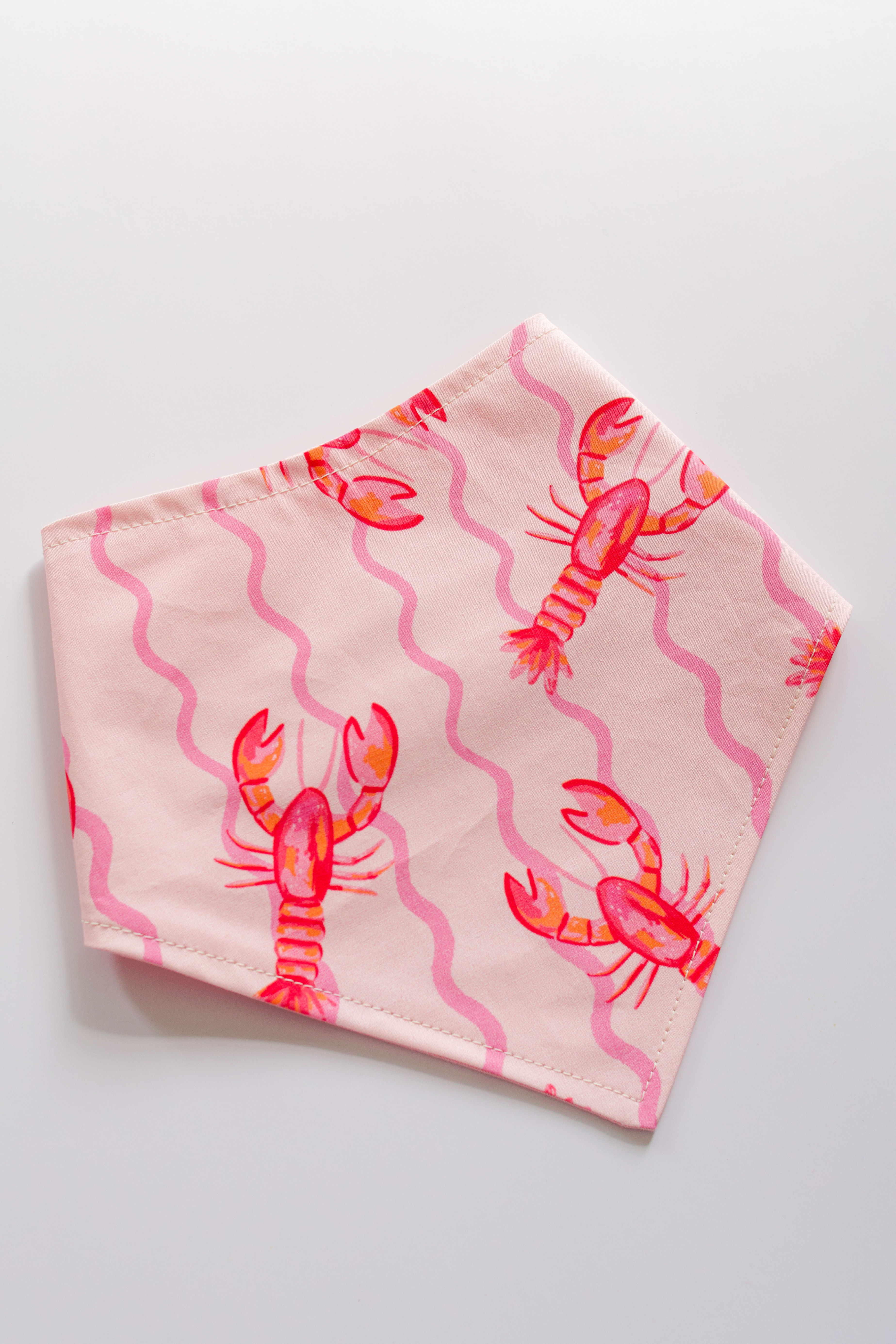 Pink Lobster Lagoon Bandana for Dogs & Cats