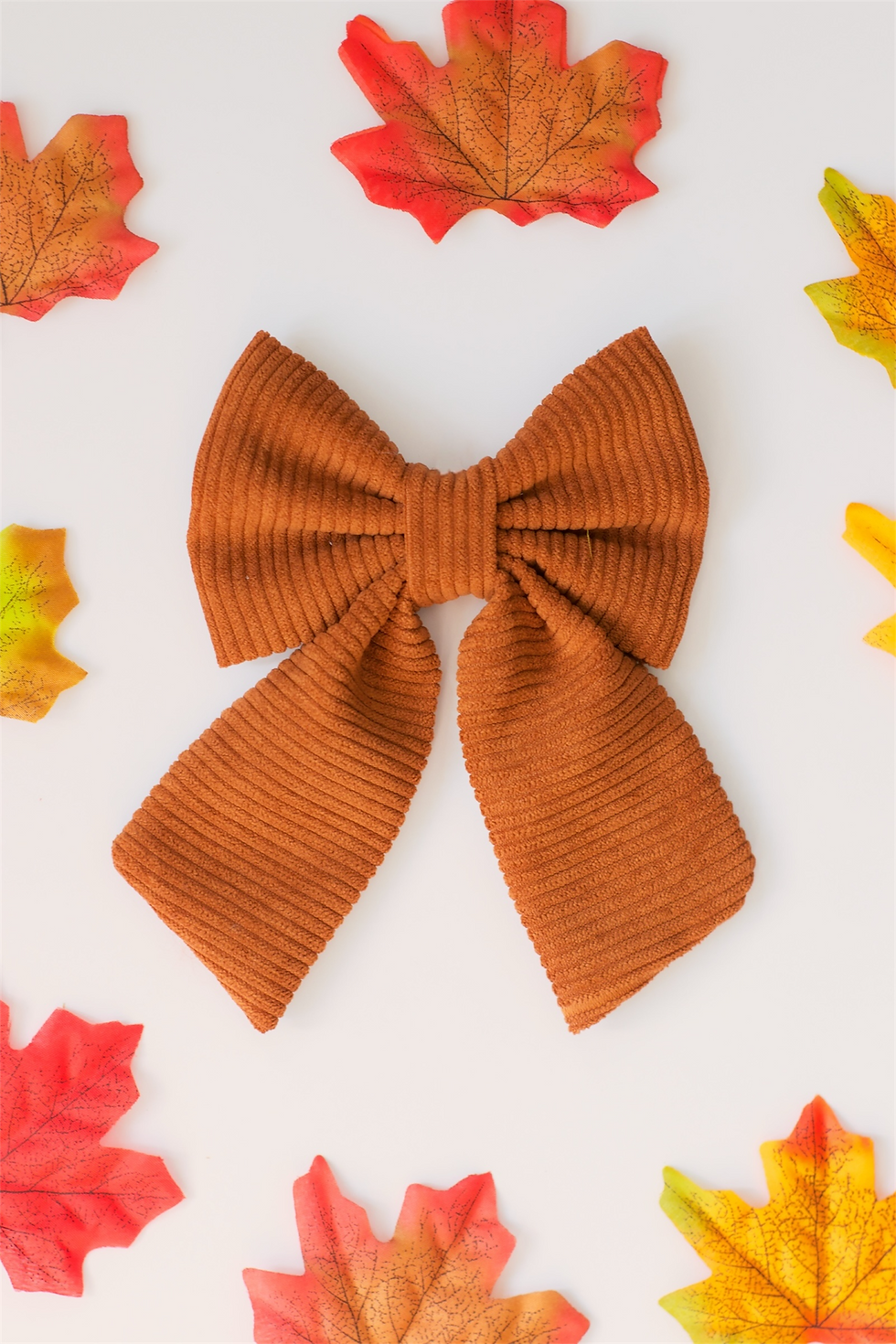 Rustic Brown Corduroy Bow for Dogs and Cats