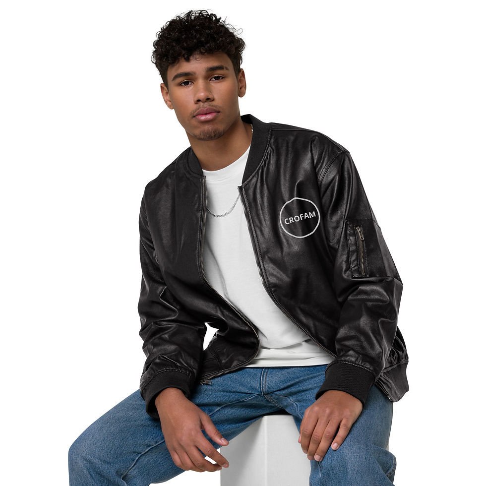 Thumbnail: Crofam Leather Bomber Jacket