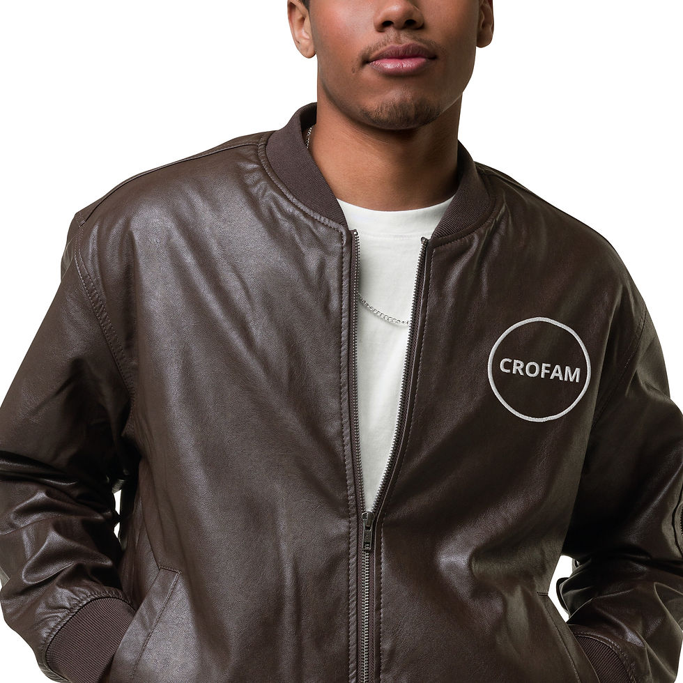 Thumbnail: Crofam Leather Bomber Jacket
