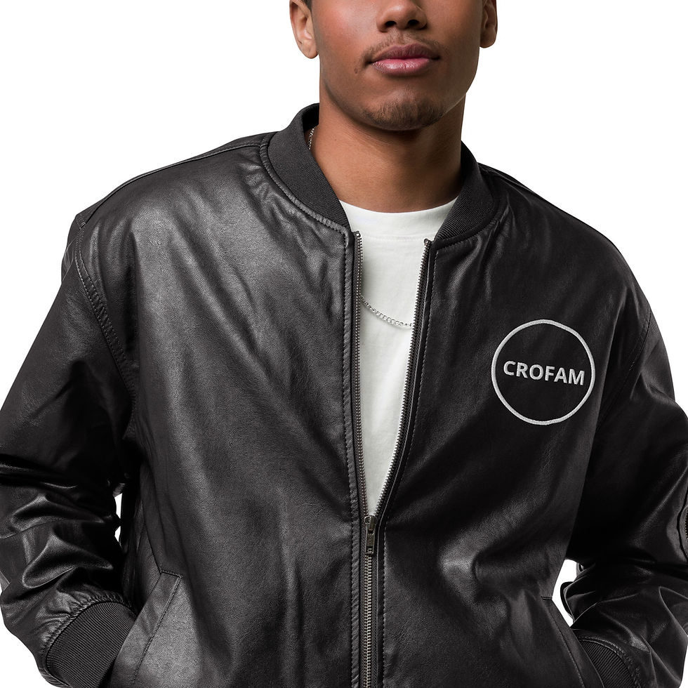 Thumbnail: Crofam Leather Bomber Jacket