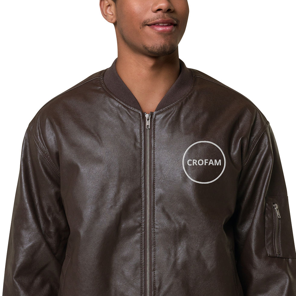 Thumbnail: Crofam Leather Bomber Jacket