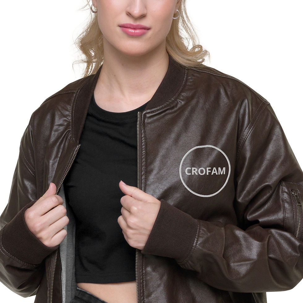 Thumbnail: Crofam Leather Bomber Jacket