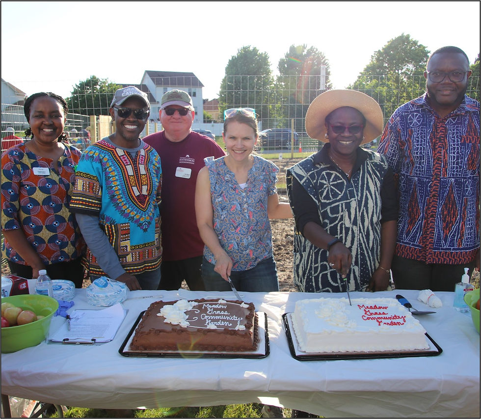 African Resource Center Minnesota members cut community cakes.