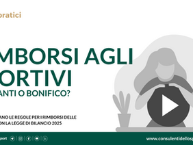 Rimborsi agli sportivi: bonifico o contanti? Come cambiano le regole