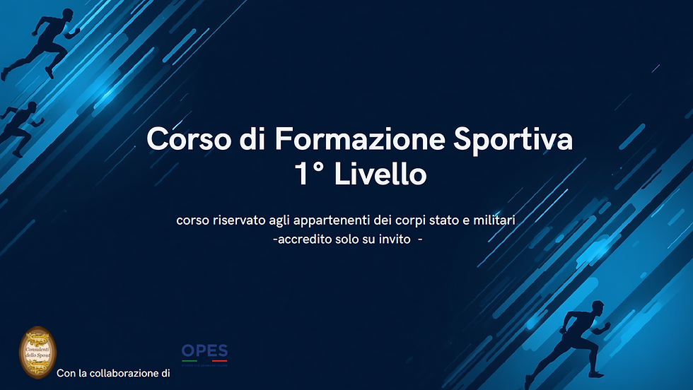 Corso di Formazione Sportiva 1° Livello Istruttore Base Operatore Sportivo