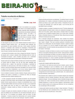 Trabalho reconhecido em Mariana